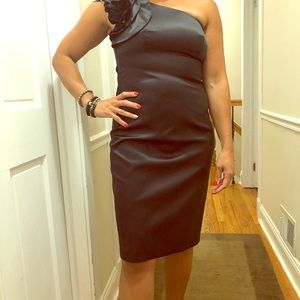 Jessica Simpson black one shoulder dress SZ 6